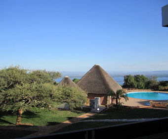 resort by the lake in akagera